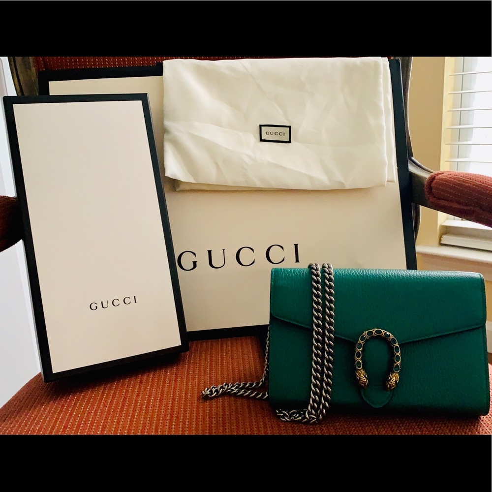 NWT GUCCI MINI DIONYSUS LEATHER CHAIN BAG